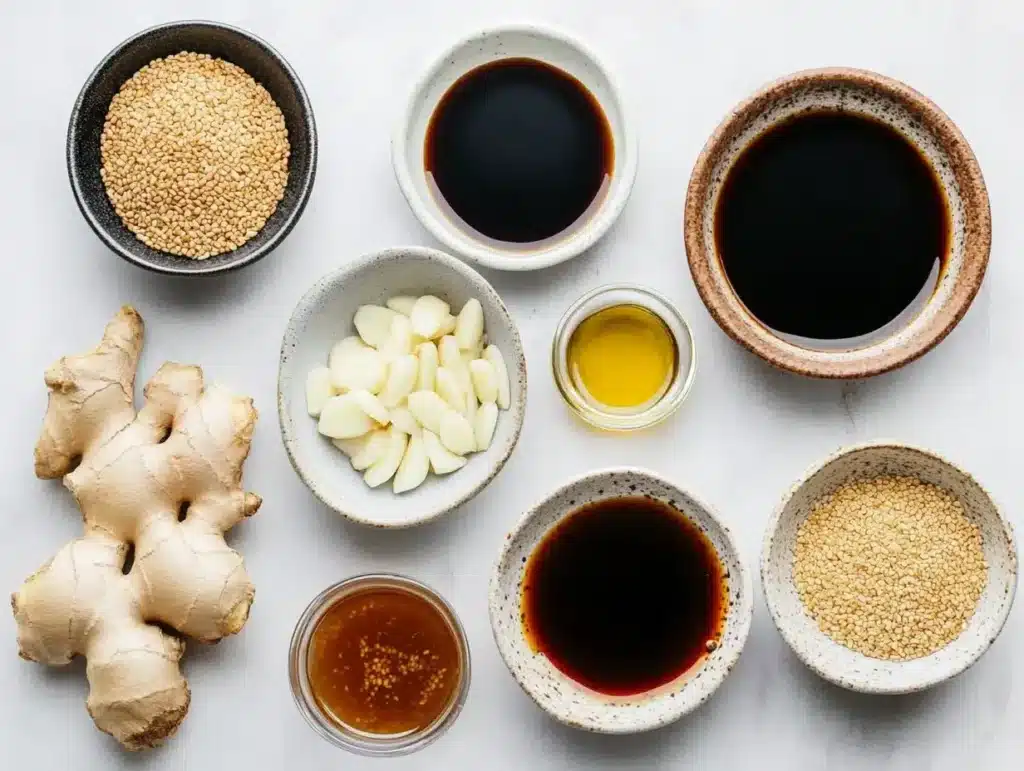 keto Japanese BBQ sauce ingredients laid out