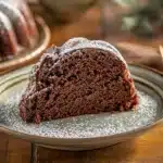 Mexican chocolate cake slice on rustic plate