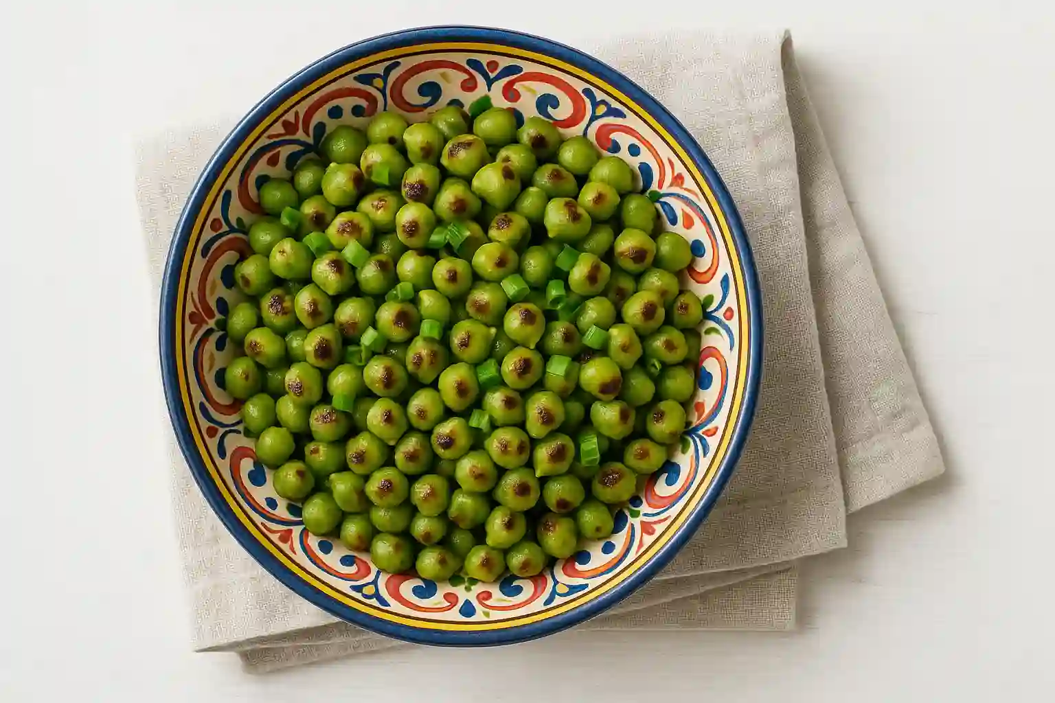 Cooked fresh garbanzo beans ready to serve