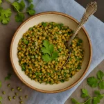 Stages of 1/4th cup dry whole moong protein preparation