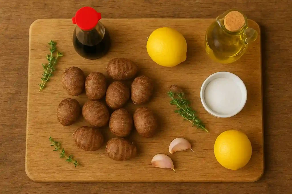 eddo recipe ingredients flat lay