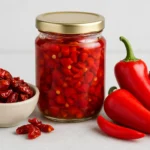 Calabrese peppers recipe ingredients flat lay