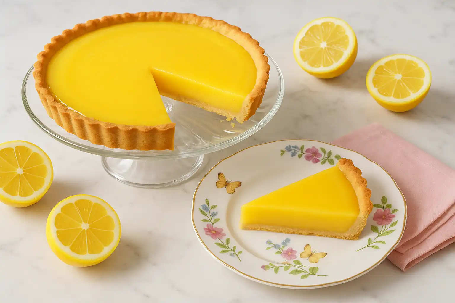 Lemon tart recipe – buttery crust with glossy lemon filling