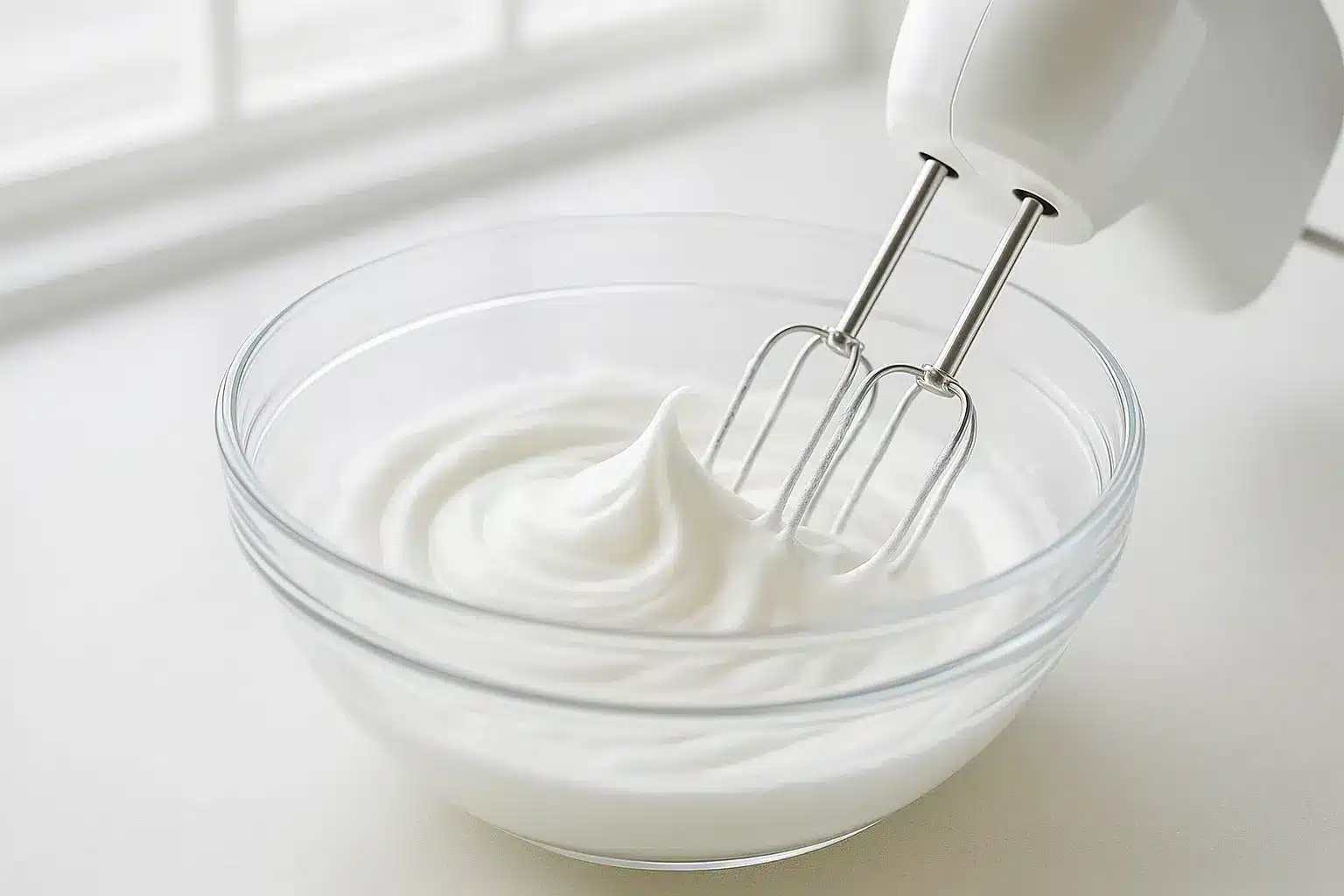 Whipping egg whites for fluffy cloud bread