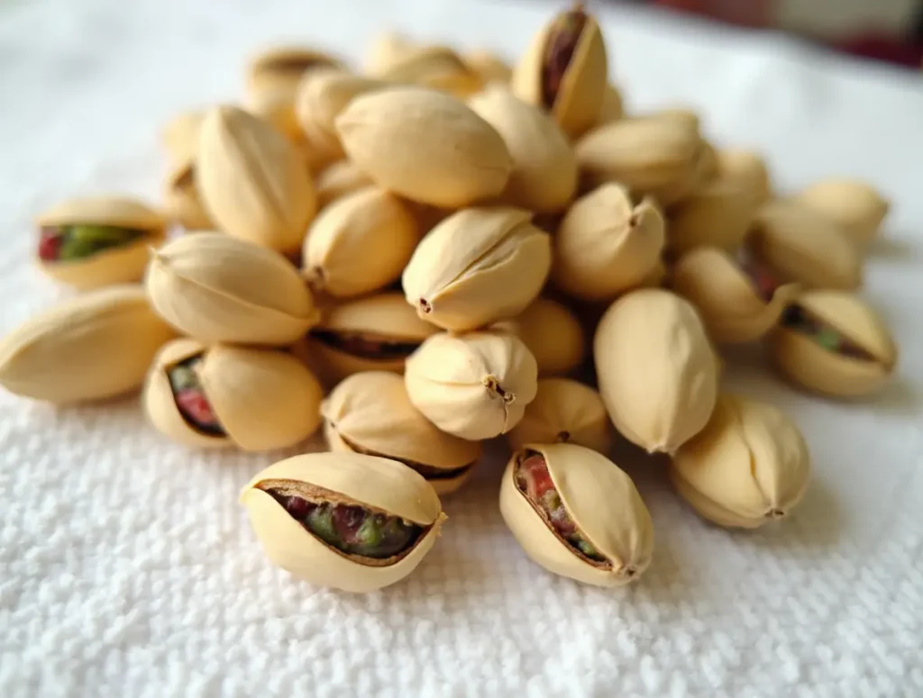 Blanched pistachios ready for blending