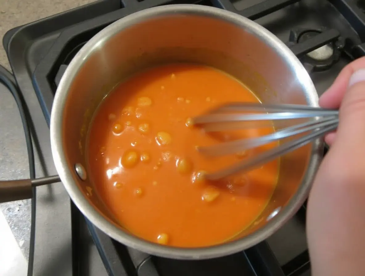 preparing vegan Gelee with agar on stove