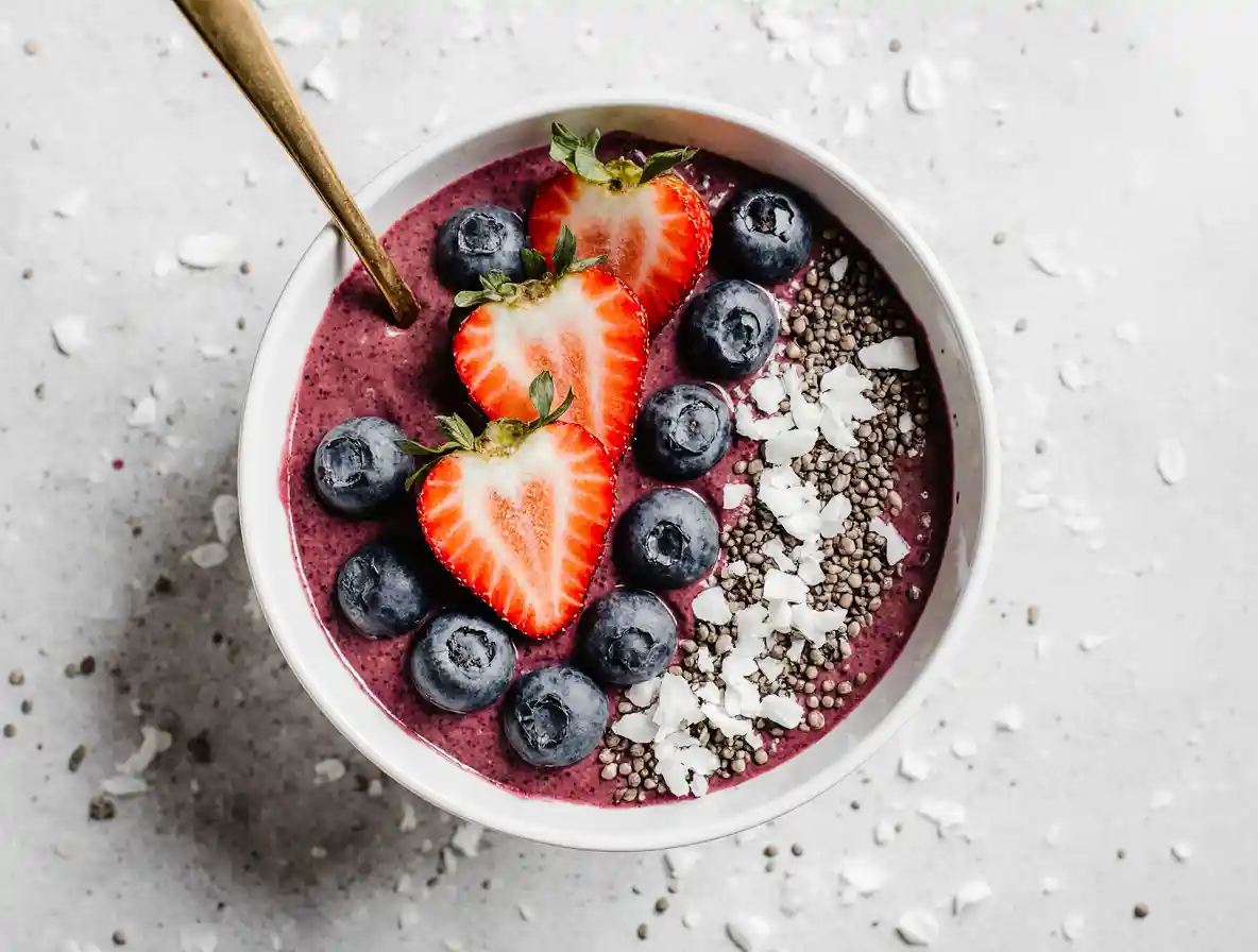 pitaya bowl with fruit and coconut