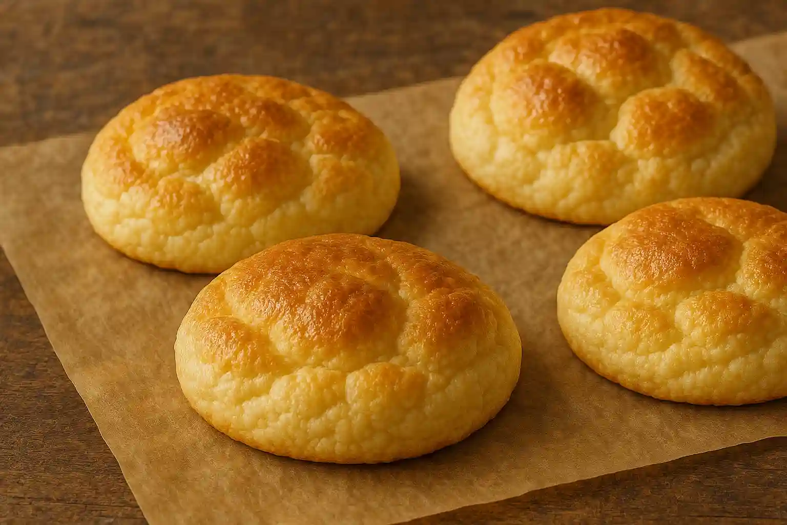 Fluffy cottage cheese cloud bread fresh out of the oven