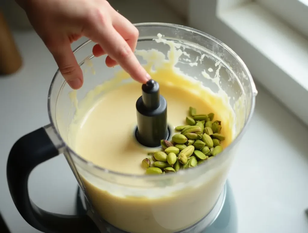 Blending pistachios in processor