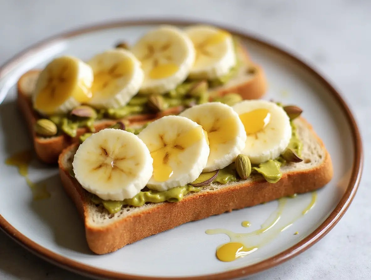 pistachio butter spread on toast