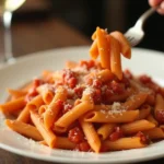 Printable penne pomodoro recipe card layout