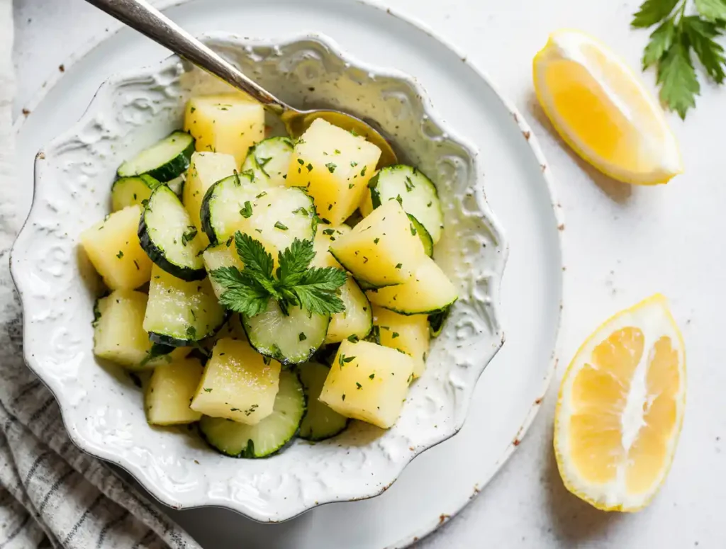 Lemon-infused pineapple cucumber salad