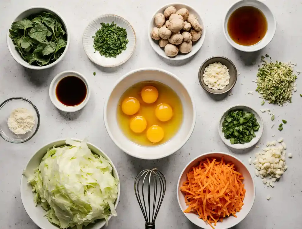 Ingredients for vegetable egg foo young