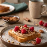keto sweet stuff on toast with almond butter and berries