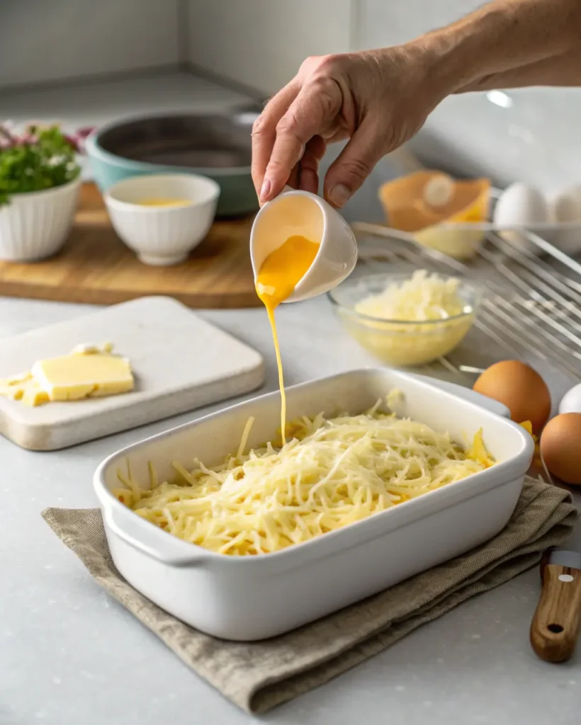 step of preparing starbucks potato chive bake