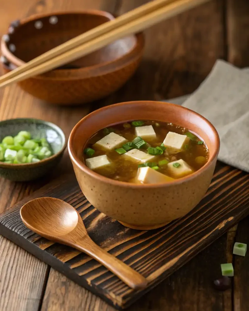 miso soup in ceramic bowl