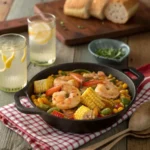 campfire shrimp skillet Cracker Barrel recipe card