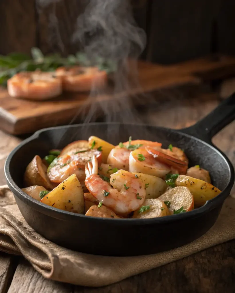 campfire shrimp skillet Cracker Barrel cooking step one