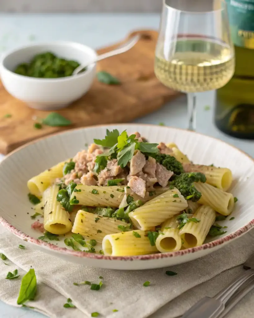 Buona Beef Tuna Genovese recipe with rigatoni