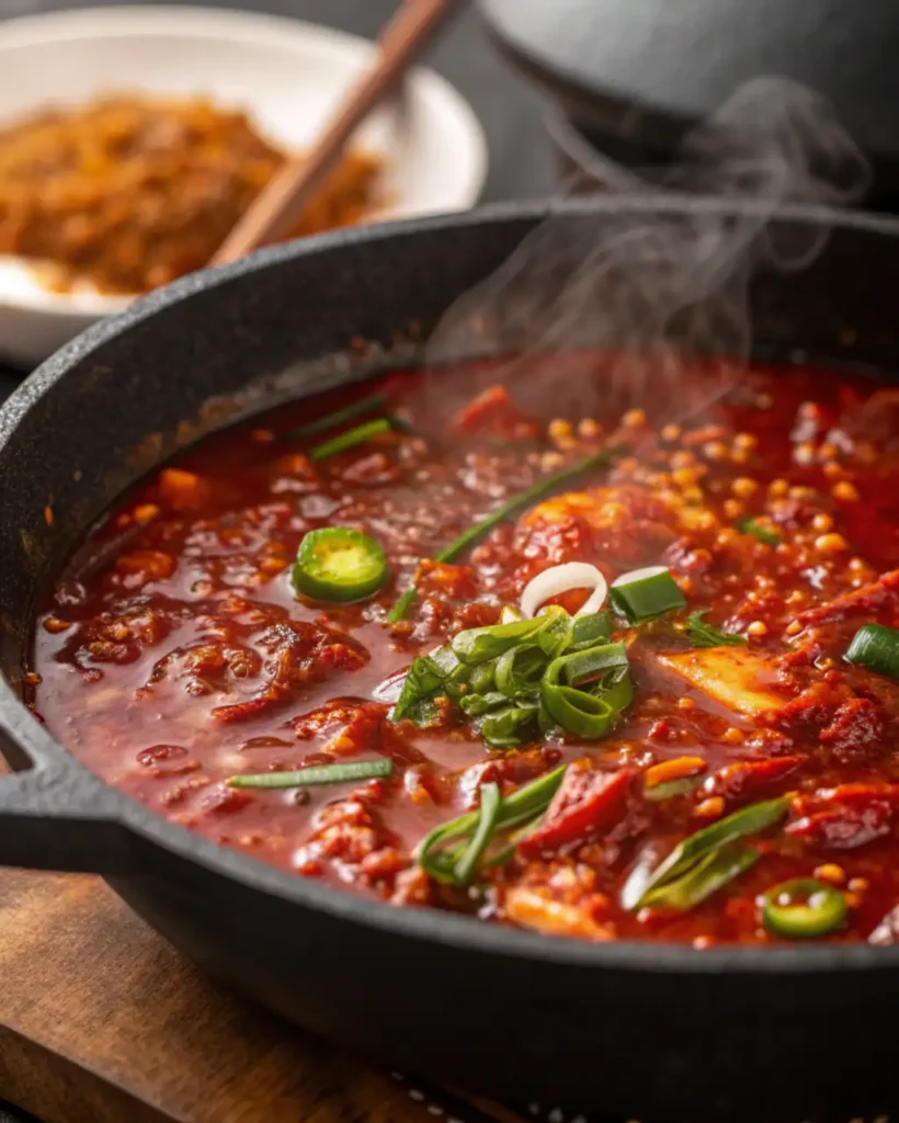Yopokki sauce cooking in pan