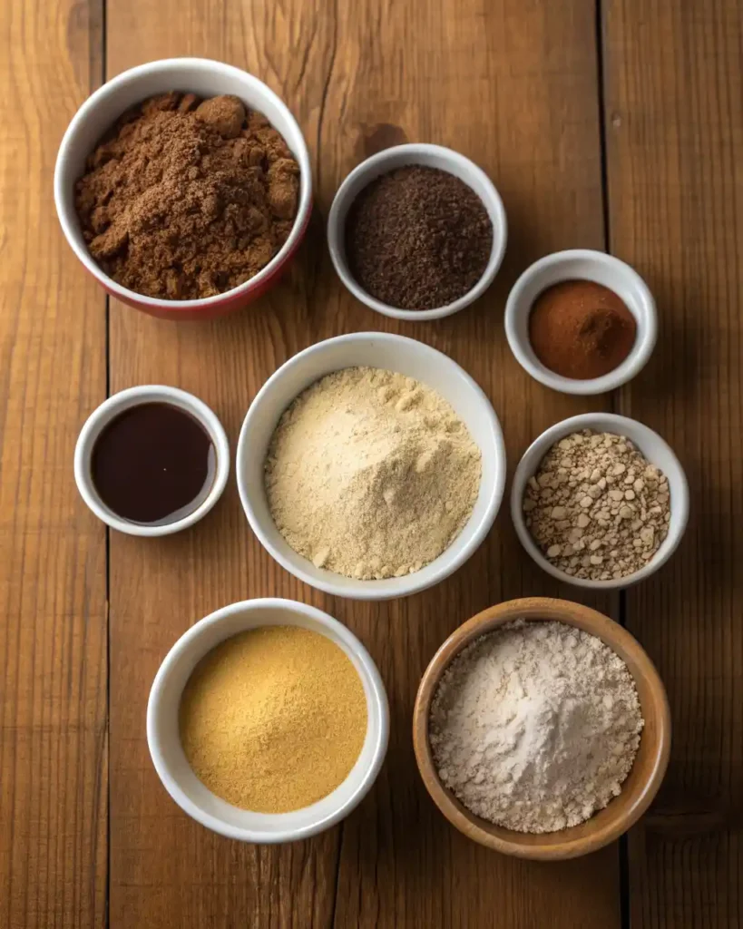 ingredients for squaw bread recipe in bowls