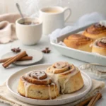 recipe card cinnamon rolls frosting without cream cheese