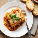 San Giorgio lasagna recipe baked in white dish