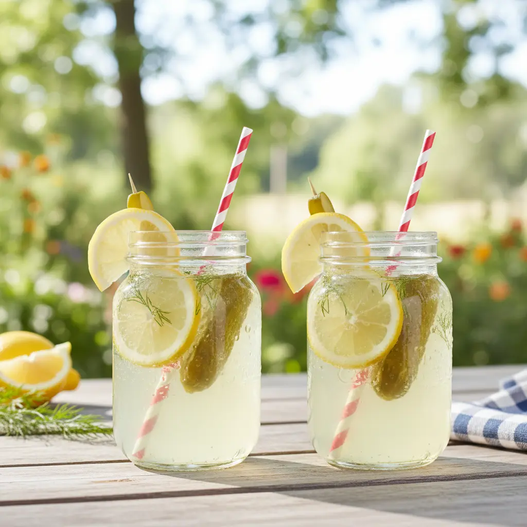 Pickle lemonade served in summer