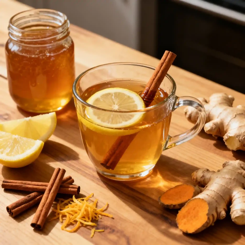 What is the Honey Trick Recipe ingredients setup in a cozy kitchen