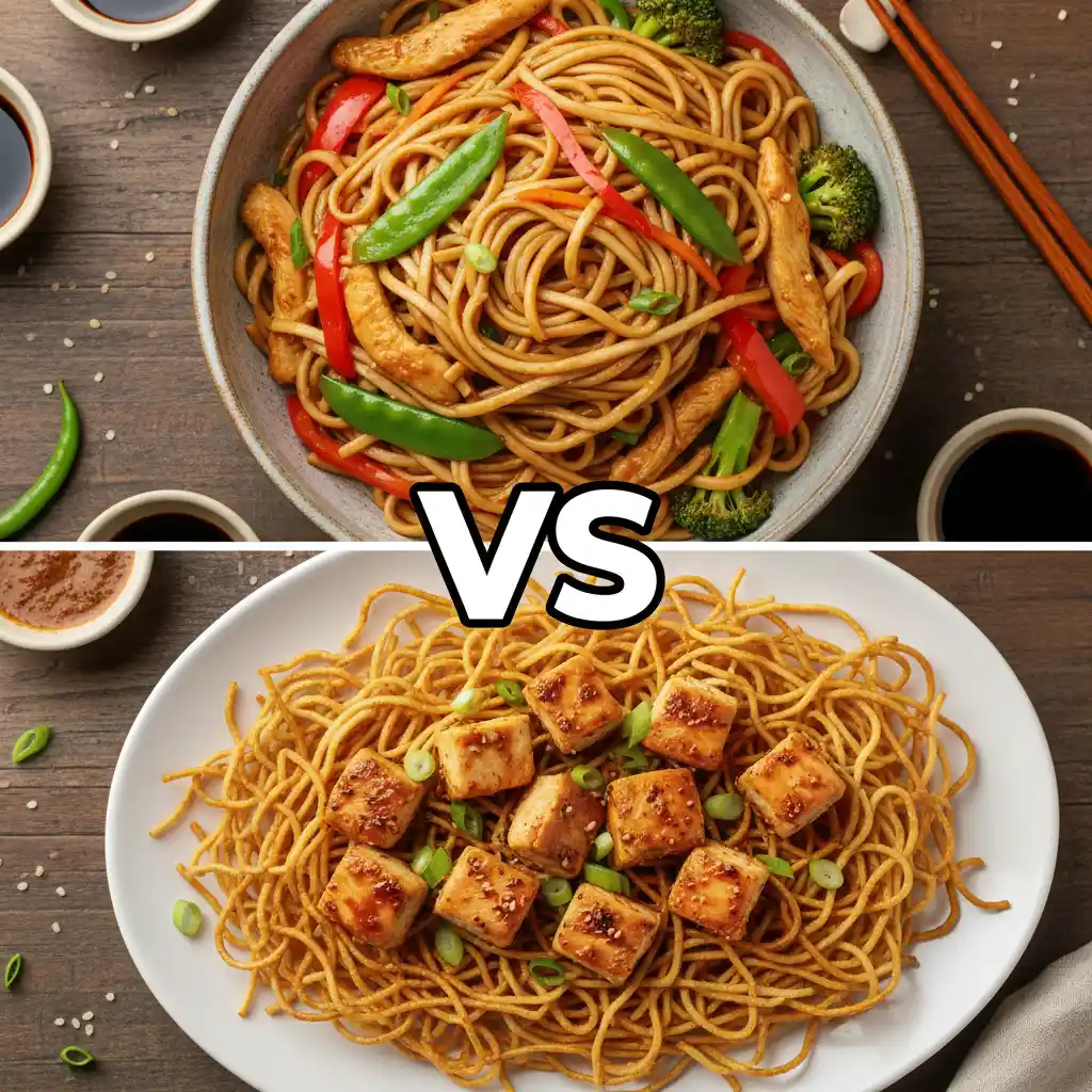 Chow mein vs lo mein comparison image