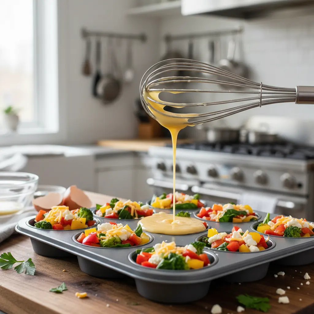 Egg muffins step-by-step preparation