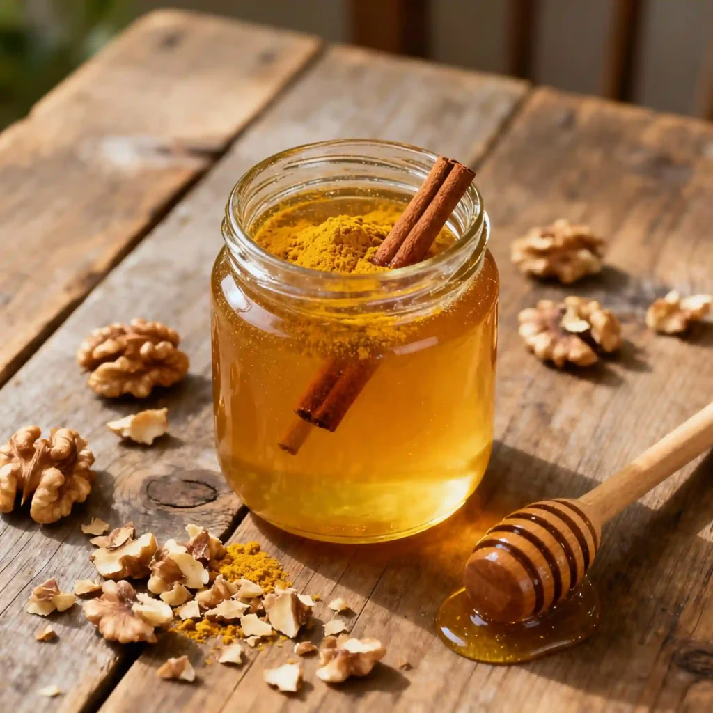 Close-up of homemade honey trick recipe for memory loss