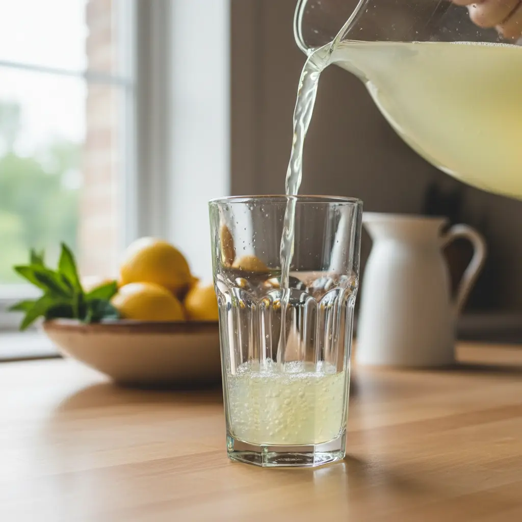 Mixing pickle lemonade at home