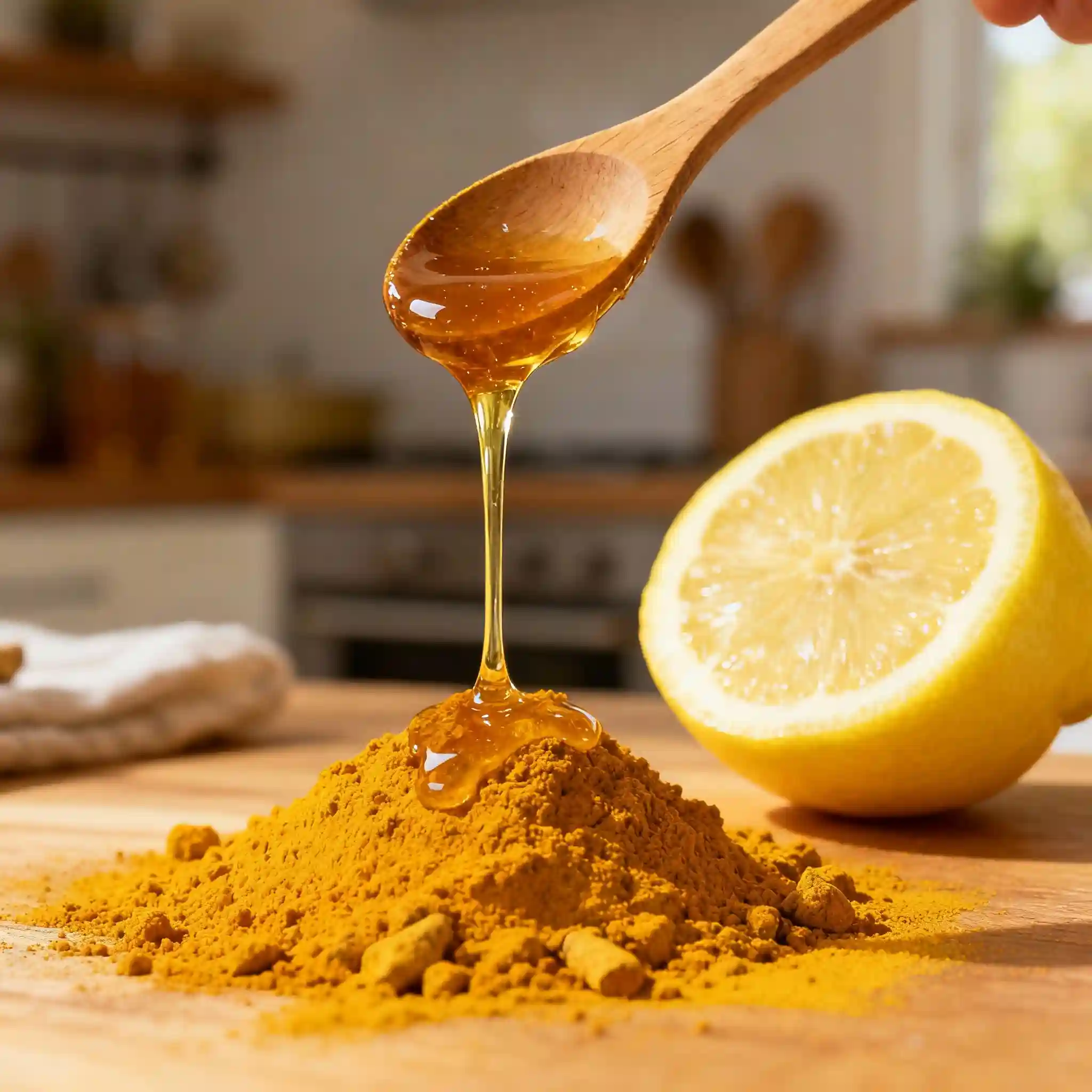 Turmeric honey memory recipe ingredients laid out for natural brain health booster