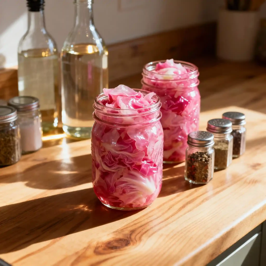 canning pickled cabbage homemade jars