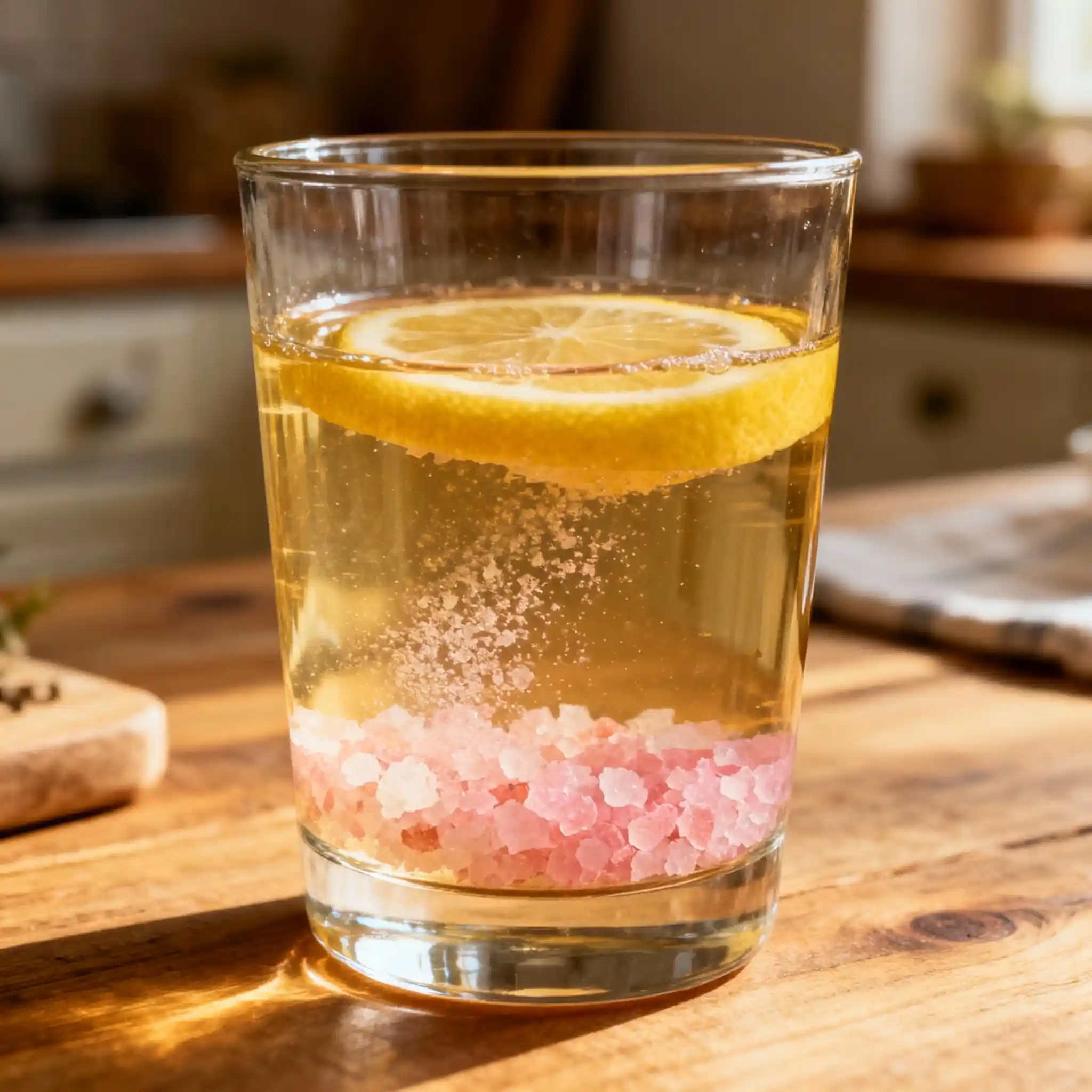 Homemade Himalayan pink salt trick recipe drink in full glass