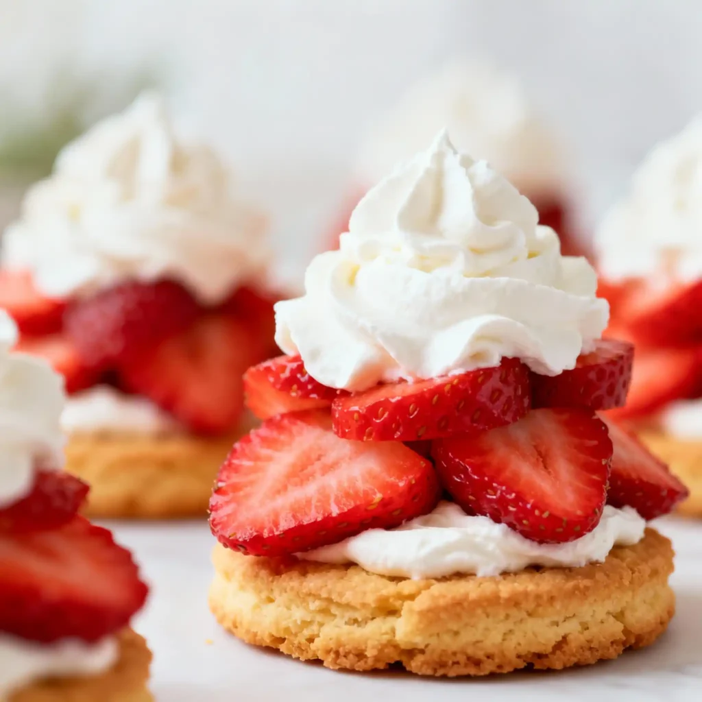 layering strawberry shortcake