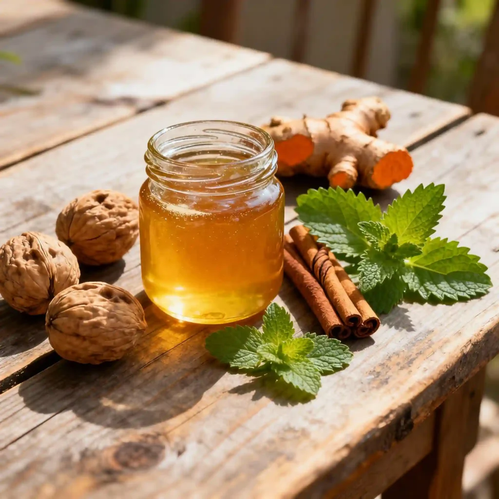 honey mixed with herbs and nuts to improve memory