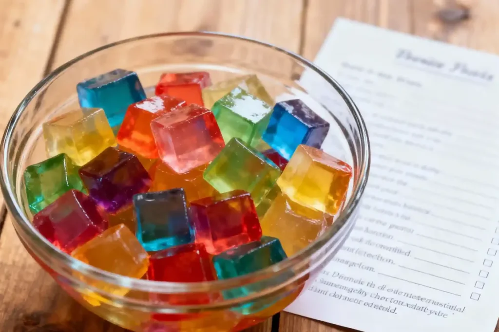 3-ingredient gelatin cubes close-up for weight loss
