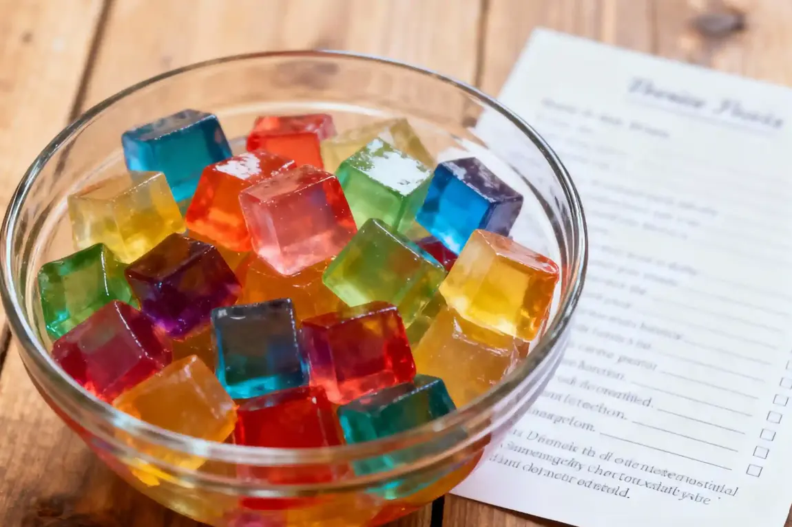 3-ingredient gelatin Weight Loss cubes close-up for weight loss