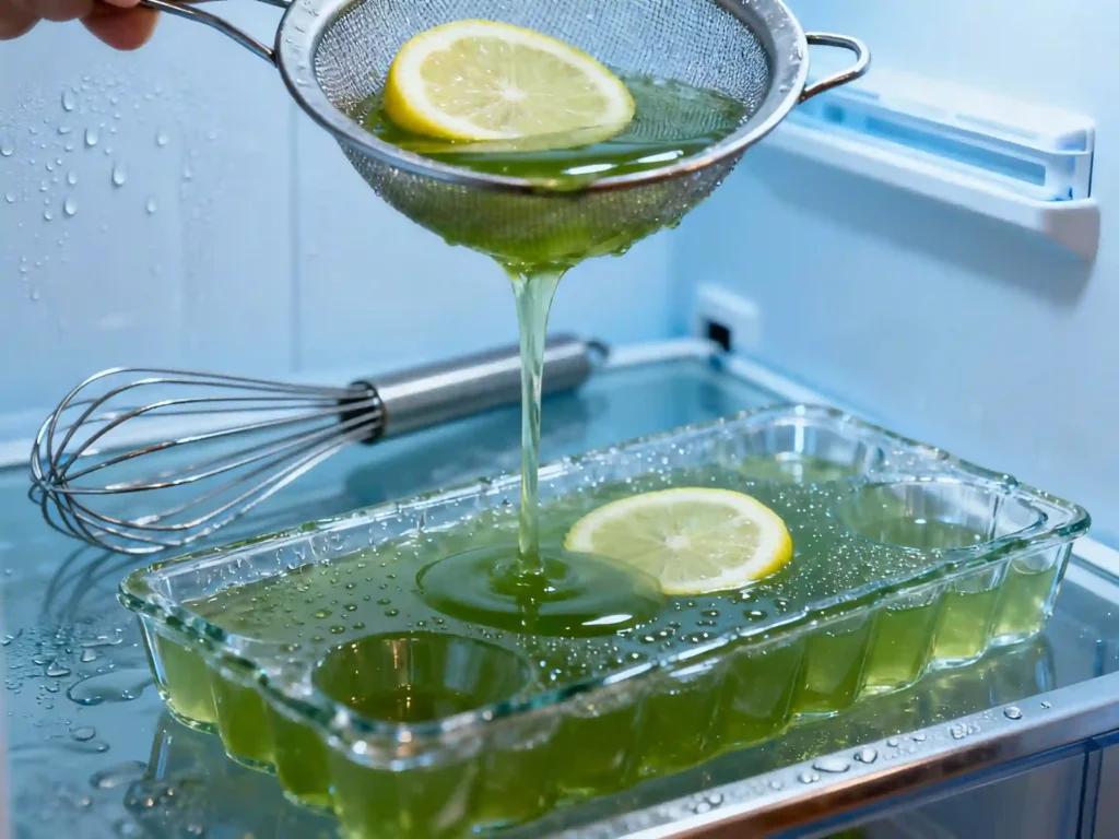  Step 2 strain and chill green tea gelatin recipe