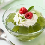 Serving green tea gelatin recipe with fresh toppings
