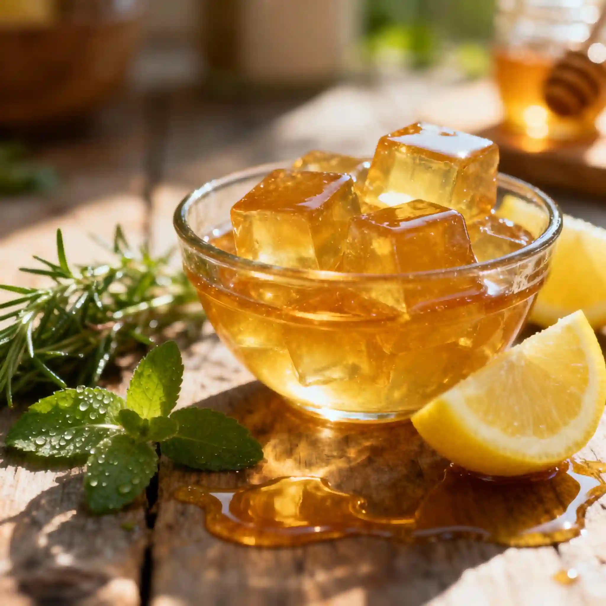 Gelatin trick cubes for weight loss with lemon and honey