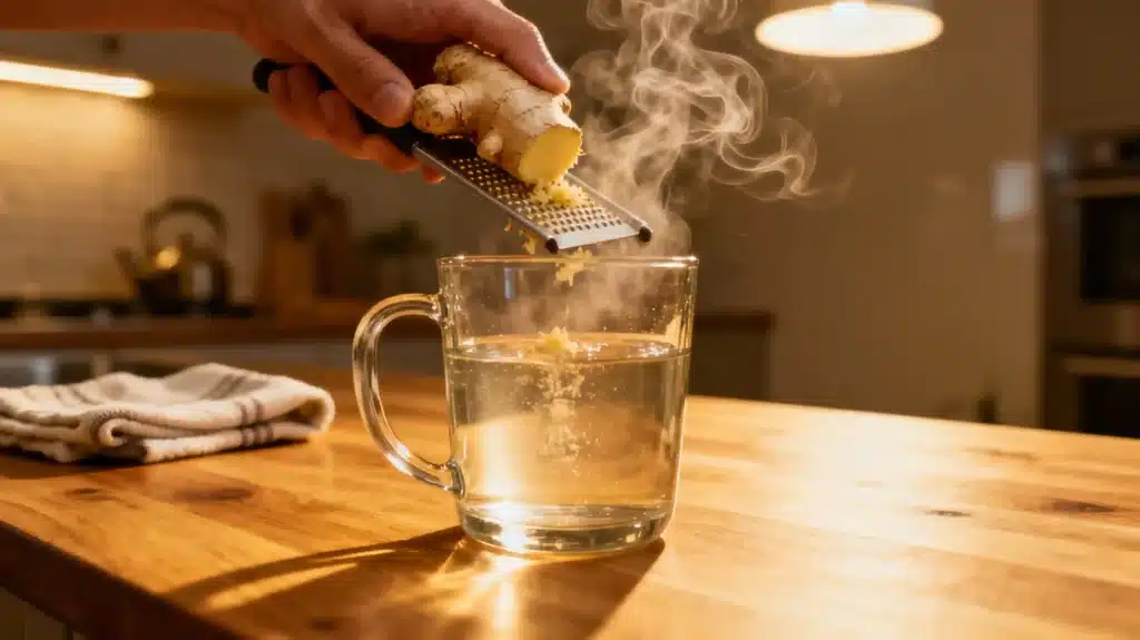 Grate ginger for weight loss drink step 1