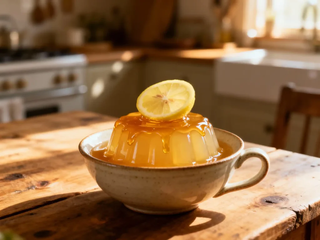 Gelatin diet recipe warming drink with honey and lemon