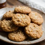 chewy-honey-sesame-cookies-on-plate