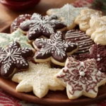 Soft cutout sugar cookies decorated with colorful icing and sprinkles