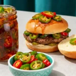 chipotle burger with candied jalapeños
