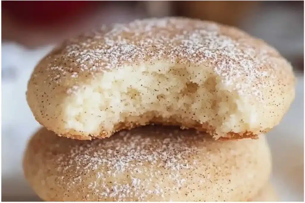 Cinnamon Cream Cheese Cookies 4 Current image: Freshly baked Cinnamon Cream Cheese Cookies on a cooling rack