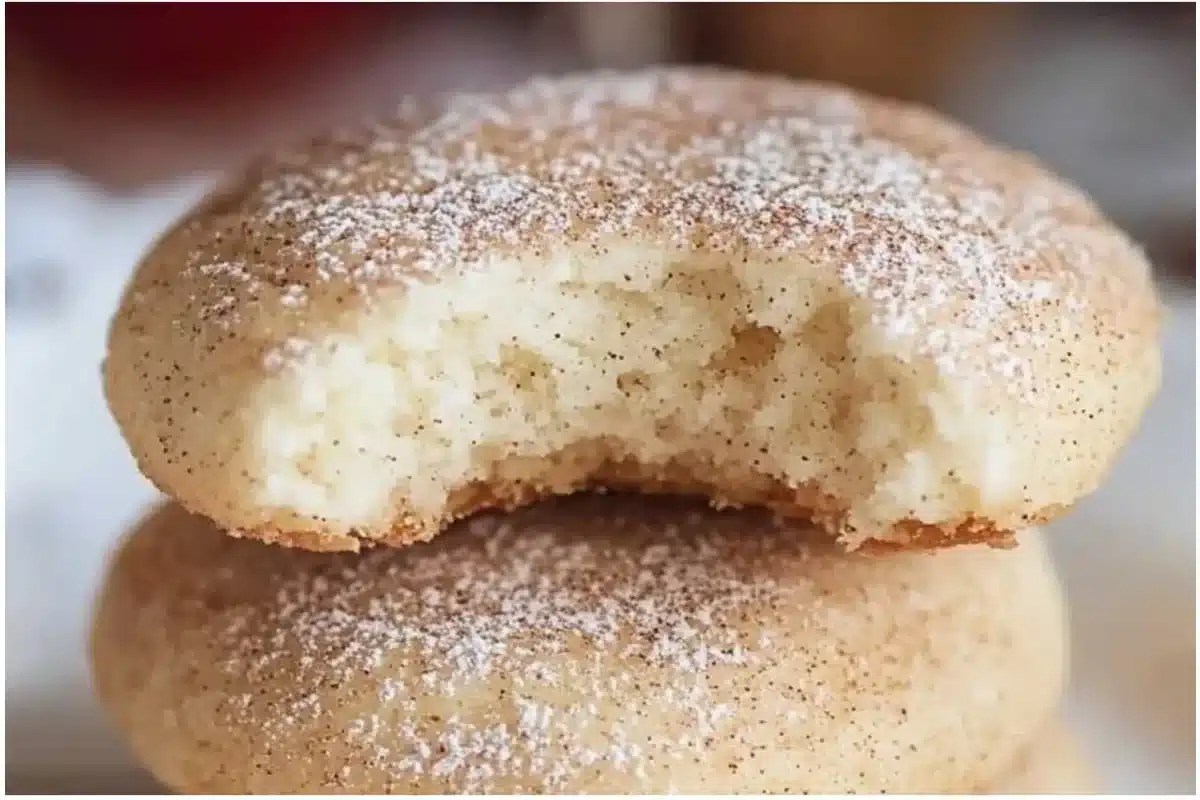 Freshly baked Cinnamon Cream Cheese Cookies on a cooling rack